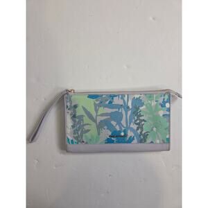 Vera Bradley Santiago Clutch Wristlet Handbag Blue Gray
